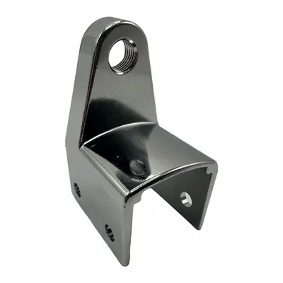 HADRIAN Hinge Wrap: Chrome Zamac, Chrome-Plated, 1 7/8 in Overall Ht - Door Hinge Parts for Bathroom Partitions