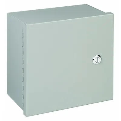 WIEGMANN Enclosure: Steel, 6 in x 6 in x 4 in, NEMA 1, Solid Cover, Hinged - Steel Indoor Enclosures with Hinged Covers