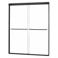 FOREMOST Shower Door: 53 in Min. Door Wd, 57 in Max. Door Wd, 65 in Overall Ht, Clear Tempered Glass (MPN CVSS5765-CL-OR)