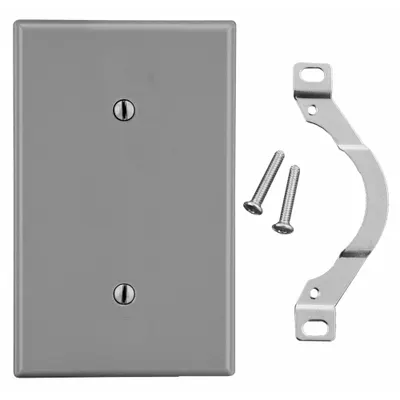 HUBBELL Wall Plate: Blank, 1 Gang, Gray - General Purpose Wall Plates