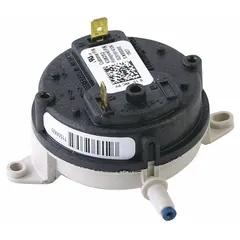 Replacement pressure switch for HVACR systems. Monitors refrigerant or air pressure and opens or closes electrical contacts at preset thresholds to protect compressors and ensure safe operation. Direct replacement for compatible YORK equipment.