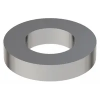 Round steel spacer with chrome-plated finish, silver in color. Designed for 5/16 in screw size with 1/8 in overall length. Supplied in a 5-pack. Used for spacing and alignment in assemblies where precise positioning is required