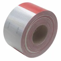 Premium Grade Reflective Tape: Marking/Trailers, Red/White, 4 in Wd, 50 yd Lg, Acrylic (MPN 983-32 ES)