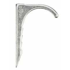 This steel nail strap is zinc-plated for corrosion resistance and designed for 3/4 in trade size or wire range. It is used to secure and support cables and conduits in electrical installations.