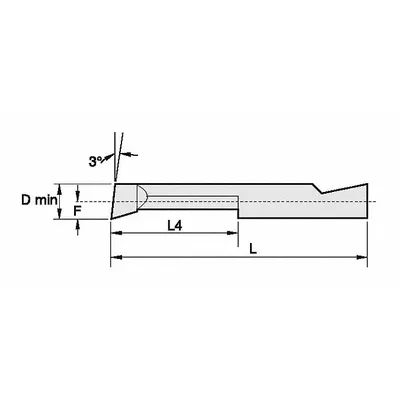 WIDIA Boring Bar: Boring, TiN, 0.0880 in Center to Cutting Tip, Right Hand (MPN BB1871250R) - Machining
