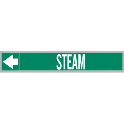 BRADY Pipe Marker: Steam, Green, White, Fits 1 1/2 to 2 in Pipe O.D., 25 Pipe Markers - Steam Adhesive Pipe Markers on a Roll