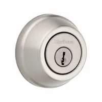 KWIKSET Double Cylinder Deadbolt: Cylindrical, 1 3/4 in Door Thick - Max, Nickel (MPN 785-15-6AL-STRKP-K3)