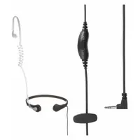 MOTOROLA Earpiece: Fits Motorola, Earbud, Clear, 1 Wires, Throat Mic, Single Pin, 28 in Cord Lg (MPN PMLN7705AR)