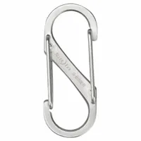 NITE IZE Double Carabiner: 5 lb Working Load Limit, Wire Gate, Stainless Steel (MPN SB1-2PK-11)