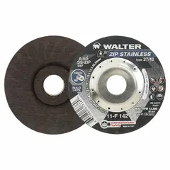 This Type 27 depressed center cut-off wheel is designed for contaminant-free cutting on stainless steel. It prevents cross-contamination that can cause rust, making it suitable for applications where weld integrity and surface finish are critical, such as in food-grade, pharmaceutical, and sanitary piping. The wheel measures 4-1/2" diameter, 3/64" thickness, with a 7/8" arbor hole and 60 grit.