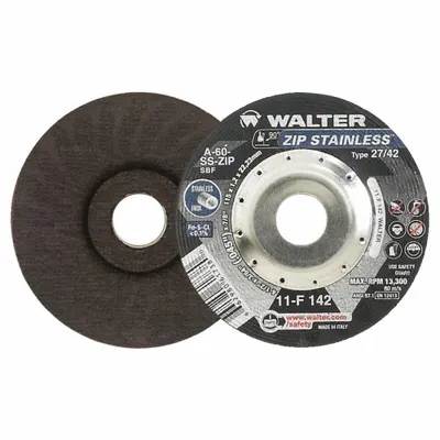 WALTER SURFACE TECHNOLOGIES Depressed Center Cut-Off Wheel: Type 27, 4 1/2" x 3/64" x 7/8" - Contaminant-Free Cut-Off Wheels for Stainless Steel