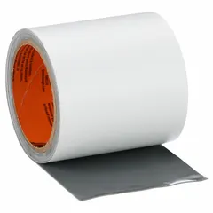 White synthetic polymer roof tape for sealing and repairing acrylic roof surfaces. Measures 4 inches wide by 10 feet long with a 34 mil thickness. UV-protected for outdoor exposure. Suitable for patching leaks, cracks, and seams on flat or low-slope roofs.