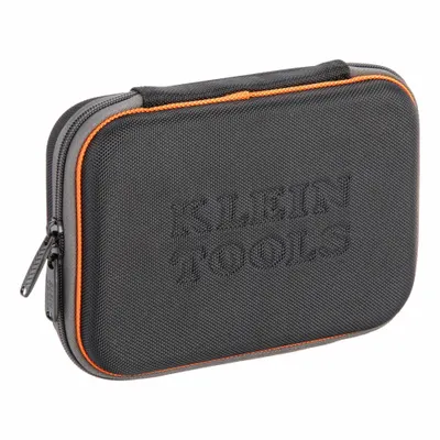 KLEIN TOOLS Tool Case: 6 1/2 in W 8 3/4 in D 2 1/4 in H, Polyester, Black/Gray/Orange - Polyester Tool Cases