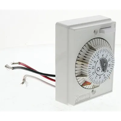INTERMATIC Wall Switch Timer: 24 hr Max, 30 min Min, SPST, 125V AC, No Wall Plate Included - Electromechanical Timers with Wall Plates