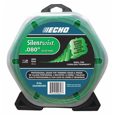 ECHO String Trimmer Line: Nylon, 0.08 in Dia, 320 ft Overall Lg, Twisted