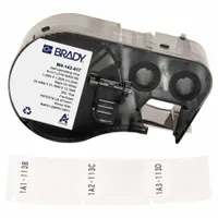 Wraparound Label: 1 1/4 in x 1 in, Self-Extinguishing Vinyl, White (Matte), 200 Labels Included (MPN M4-143-417)