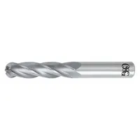 OSG Ball End Mill: Carbide, 4 Flute, 3/4" Mill Dia, 2-1/4" LOC, 5" OAL (MPN 464-7500-BN)