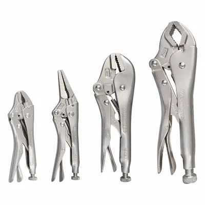 WESTWARD Locking Pliers: Curved/Flat/Long Nose - Locking Pliers Sets