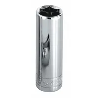 SK PROFESSIONAL TOOLS Socket: Metric, 1/2 in Drive Size, 11 mm Socket Size, 12-Point, Deep, Chrome (MPN 48011)