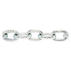 This CAMPBELL Grade-30 load-securing chain is made of carbon steel with a straight, welded construction. It is used for tie-downs, towing, and general industrial binding in logistics, construction, and agriculture applications.