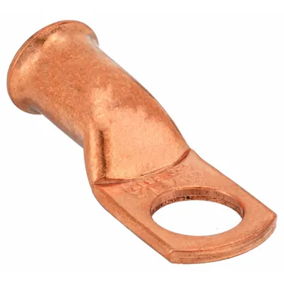 WESTWARD Lug: Crimpable Side Terminal, Crimp/Solder, Copper, 1/0 ga, 1/2 in Stud Size - Crimpable Side Terminal Lugs
