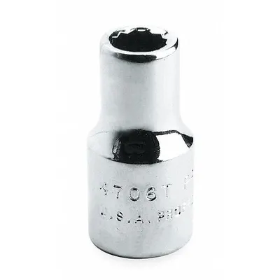 PROTO Socket: Metric, 3/8 in Drive Size, 11 mm Socket Size, 12-Point, Std, Chrome - 3/8" Drive Hand Sockets