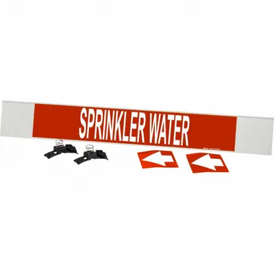 BRADY Sprinkler Water Fiberglass Carrier Mounted with Strapping Pipe Marker - Sprinkler Water Fiberglass Carrier Mounted with Strapping Pipe Markers