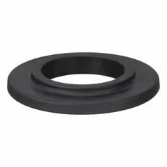 Valve seat for diaphragm pumps, providing a sealing surface to prevent backflow. Made of Santoprene material. Suitable for use in industrial fluid handling applications.
