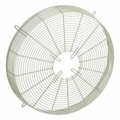 This steel fan guard set includes one rear section with a beige, powder-coated finish. It is designed for use with industrial and ceiling fans to provide a protective barrier around rotating blades. Suitable for applications requiring fan enclosures in commercial or industrial settings.