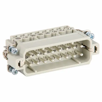 HARTING Industrial Rectangular Connector Insert: Han A, Screw, Male, 16 A Current Rating - Screw-Locking Inserts for Industrial Connectors