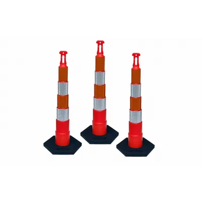 EASTERN METAL SIGNS AND SAFETY Channelizer: MUTCD, High-Intensity Prismatic, 48 in Ht, Grabber Top, 17 lb Wt - Traffic Channelizer Cones for Roadway Use
