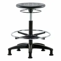 Stool: Polyurethane, Ht Range 22 in to 32 in, 13 in Seat Wd, 13 in Seat Dp, 5 Glides, 0 Casters (MPN IPHBSO-RG-CF-RG-BLK)