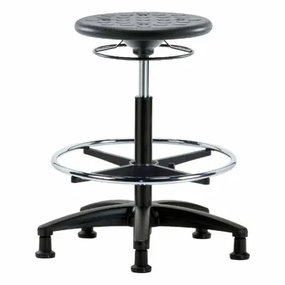 OEM Stool: Polyurethane, Ht Range 22 in to 32 in, 13 in Seat Wd, 13 in Seat Dp - Polyurethane Lab Stools