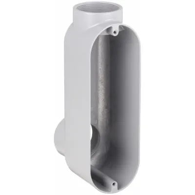 RACO Conduit Outlet Body: Aluminum, Powder Coated, 2 in Trade Size, LB Body - LB - 90° Elbow Type