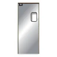 Swinging Door: Stainless Steel, 1 Doors, Gray, 3 ft Door Wd, 7 ft Door Ht, Window Included, Hardwood (MPN 999-00331)