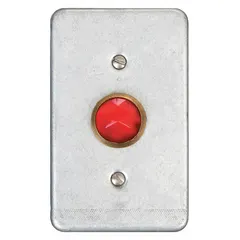 Aluminum and zinc weatherproof cover for FD/FS series boxes, designed for pilot lamps. Red finish, 1-gang, 4 9/16 in overall height. Mounts horizontally or vertically.