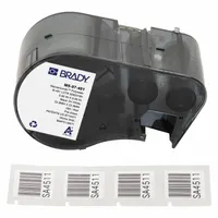 Combined Label and Ribbon Cartridge: 29/32 in x 29/32 in, Autoclavable Polyester, Black on White (MPN M5-97-481)