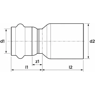 APOLLO Crimp Fitting: 1 1/2 in Pipe x 3/4 in Pipe Size, FTG x Tube, EPDM - Potable Water Stainless Steel Press Fittings
