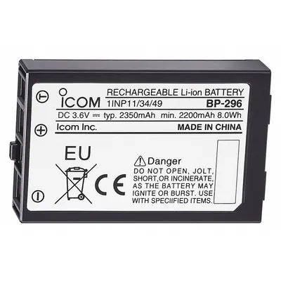 ICOM Radio Battery: Fits Icom, For M37 Series, 2,200 mAh, Lithium Ion, Waterproof - ICOM-Compatible Batteries