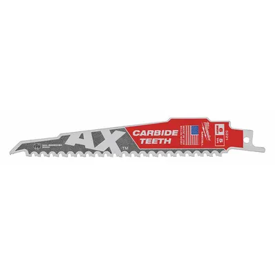 MILWAUKEE 48-00-5521 6 in 7 TPI Wood-Cutting Reciprocating Saw Blade, 5-Pack - Wood-Cutting & Pruning Blades