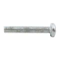 Replacement screw for material handling equipment. Fits Dayton brand models 1VW58, 1VW59, and 1VW60. Used to secure components in industrial machinery.