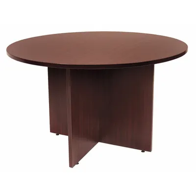 REGENCY Conference Table: Round, Laminate, Mahogany, 29 in Overall Ht, 42 in Overall Dia - Round Conference Tables