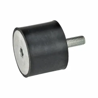 JW WINCO Vibration-Isolating Mount: Cylindrical, Natural Rubber - Male x Female Vibration-Isolating Mounts