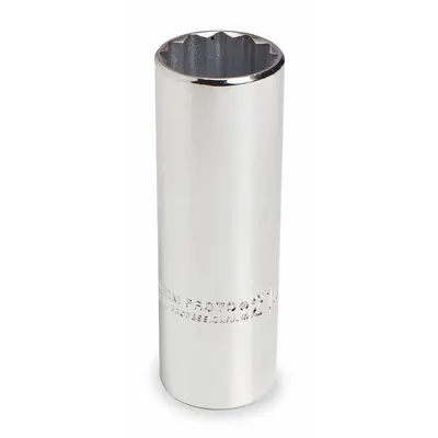 PROTO Socket: Metric, 1/2 in Drive Size, 30 mm Socket Size, 12-Point, Deep, Chrome - 1/2" Drive Hand Sockets