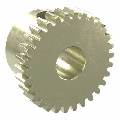 KHK GEARS Spur Gear: Module m 0.5, 30 Teeth, 5 mm Bore Dia, Brass, 20° Pressure Angle - Metric Spur Gears with Standard Hub