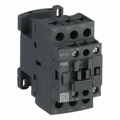 SCHNEIDER Magnetic Contactor: Non-Reversing, 3 Poles, 3NO Contacts, 38 A - Non-Reversing IEC Contactors