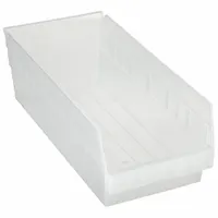 QUANTUM STORAGE SYSTEMS Shelf Bin: 17 7/8 in Overall Lg, 8 3/8 in x 6 in, Clear, Nesting Capable (MPN QSB208CL)