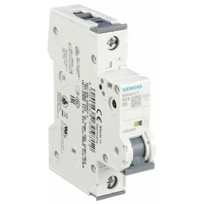 Siemens Supplementary Protector: 5 A Amps, 72V DC, 10kA at 230/400V AC, Screw Clamp - C-Curve, 1-Pole UL1077 DIN Rail-Mount Supplementary Protectors