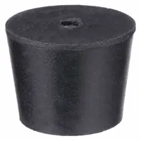 Stopper: SBR Rubber, 6 Stopper Size, 26 mm Bottom Dia, 32 mm Top Dia, 25 mm Overall Ht, Black (MPN 6-1H)