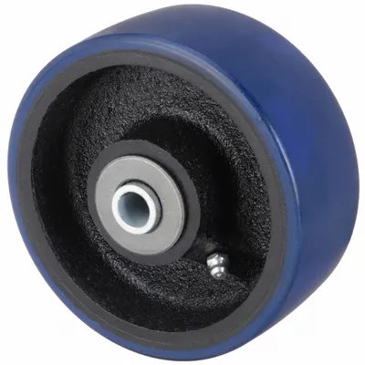 OEM Caster Wheel: 5 in Wheel Dia - Polyurethane Tread on Iron Core Wheels